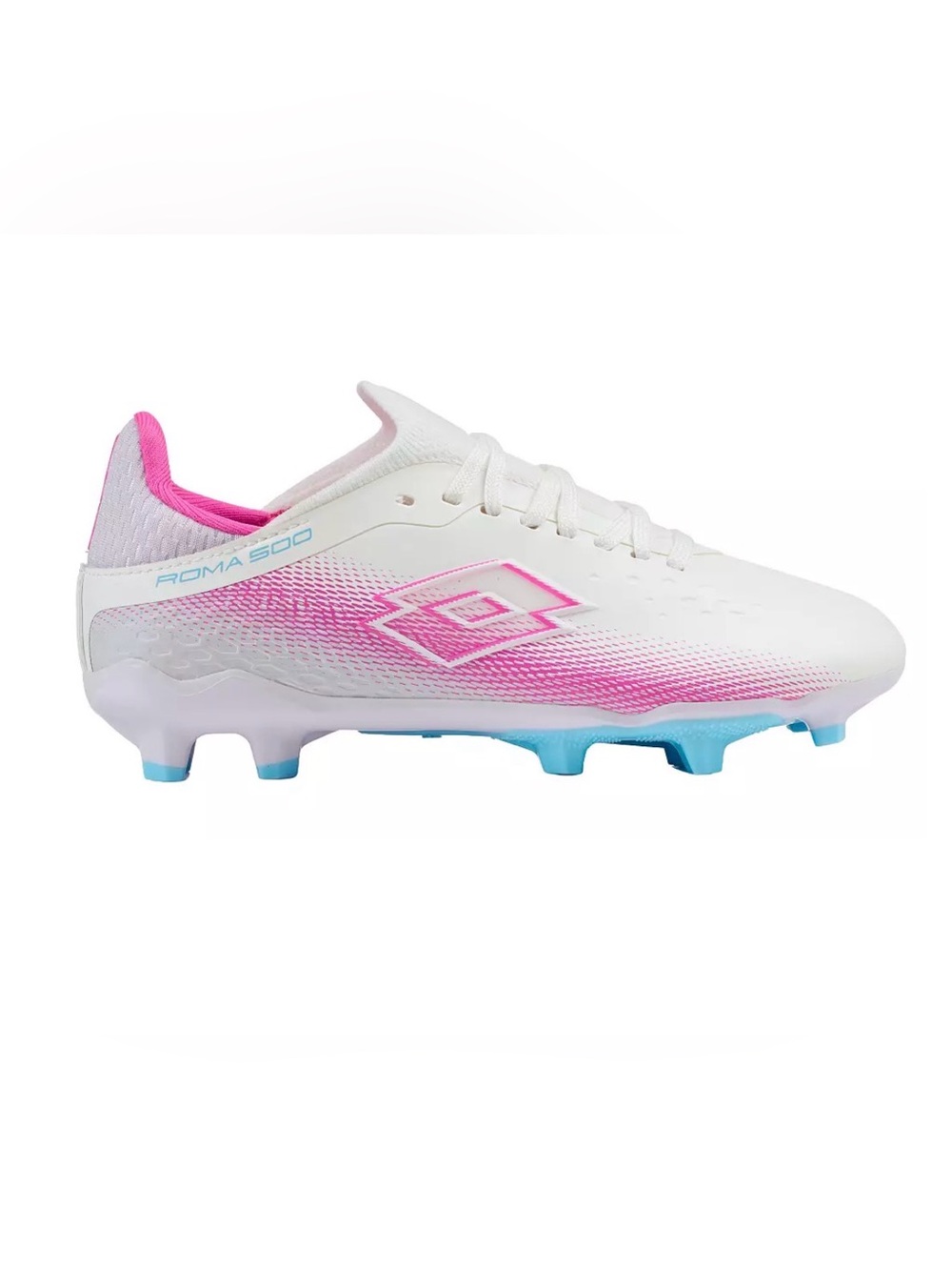 LOTTO girls White, Pink & Blue Roma 500 Soccer Cleats